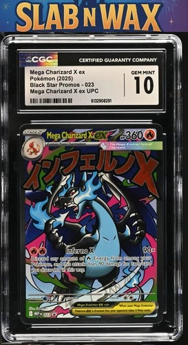 Pokémon tcg 2025 Black Star Promos Mega Charizard X ex #023 CGC 10