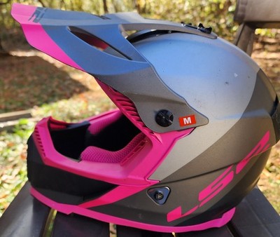 LS2 GATE YOUTH MOTORCYCLE HELMET PINK Size M Youth Medium (53-54CM)