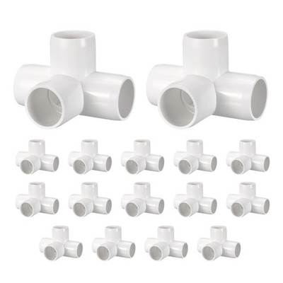 16Pcs 1'' Elbow Fitting, SCH40 4-Way Tee Furniture Grade Pipe Fitting