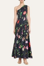 One shoulder tulip maxi dress