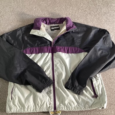 Helly-Hansen Jacket Mens Small Black Purple Gray Full Zip Windbreaker Colorblock