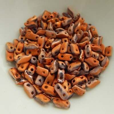 StormDuo (50 Beads) Crystal Etched Full Sunset 3x7mm 2-Hole S-Shaped Czech Glass
