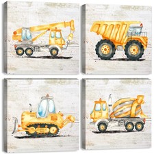 Construction Room Decor for Boys Toddler 12 x 12 inches, Truck