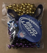 RAVENS Bud Light MARDI GRAS Beads & Bracelet SUPER BOWL 47 New Orleans LOOK 👀