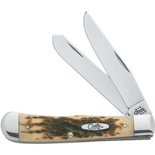 Case 00163 Folding Pocket Knife, Clip and Spey Blade, Polished Mirror Blade, 3-1