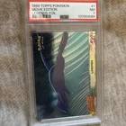 1999 Topps Pokemon MEW LEGENDS FOIL #1 - First Movie Blue Logo - PSA 7