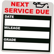 120pcs 2x2 Inch Oil Change Stickers - Static Cling
