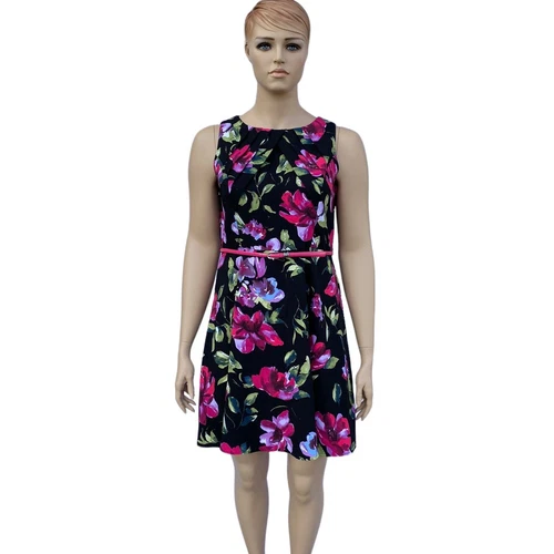 Abito donna Alyx multicolore floreale senza maniche con cintura aderente e svasato taglia 16 nuovo