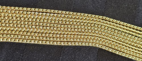 De colección. Collar Grueso Borla Tono Dorado Monet 5 Hilos Serpiente Cadena Ajustable 16" - Imagen 11 de 17