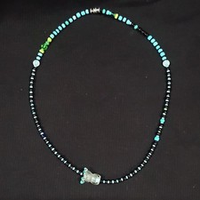    Hand Made Multicolor Glass Slider Beaded Necklace Octopus Pendant   