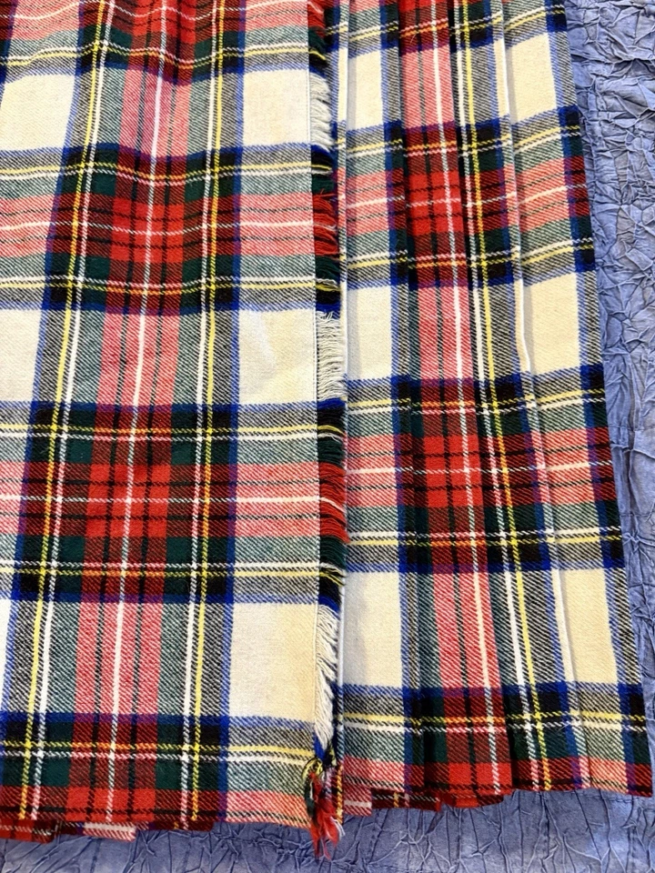 Vtg Wool Tartan Maxi Wrap Skirt Kilt UK 16 Plaid Academia Cottagecore Scotland - Image 2 of 4