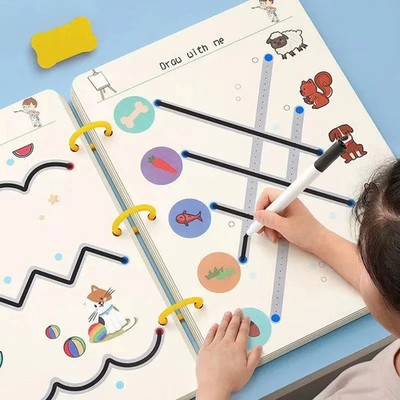Magisches Übungsheft Tracing Schreibtraining Vorschule Kinder wiederverwendbar