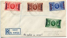1935 Silver Jubilee Morocco Agencies (British currency) set on cover to New York