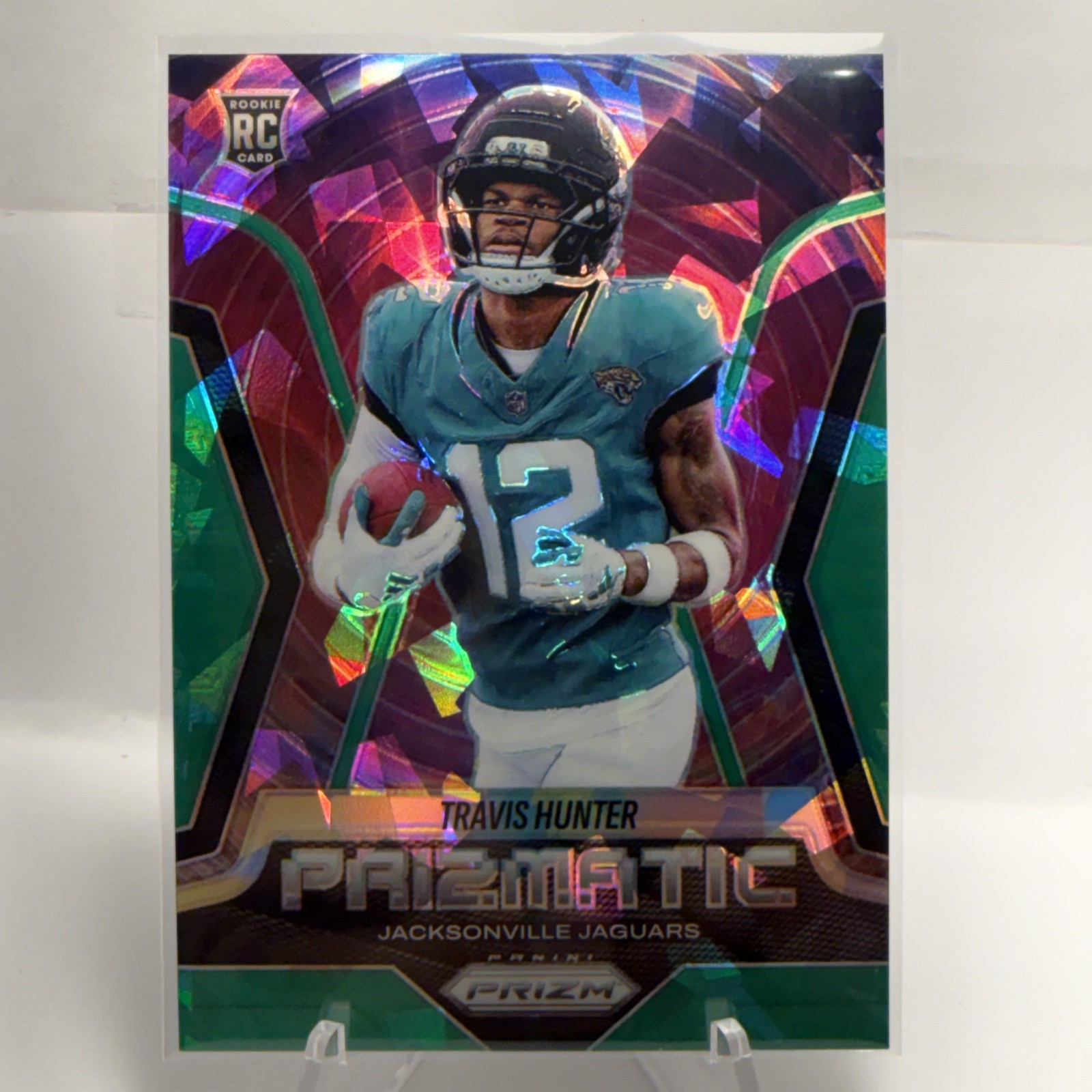2025 Panini Prizm Prizmatic Travis Hunter #12 Green Ice Prizm (RC)