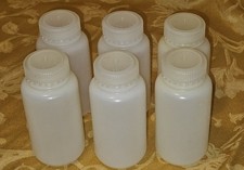 LOT of 6 Nalgene HDPE Round Containers 8 OZ (250 ml) Bottles