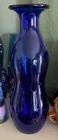 Vintage blenko art glass 11.5” tall vase cobalt hand blown glass