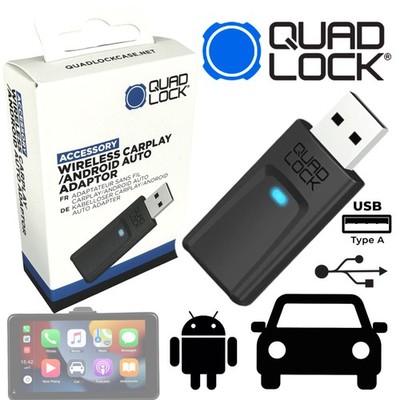 QUAD LOCK Wireless Carplay Mini Handy Auto Adapter für Android Smartphone