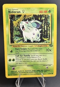 Nidoran JUNGLE Base set POKEKON TCG [MP] VINTAGE ENGLISH
