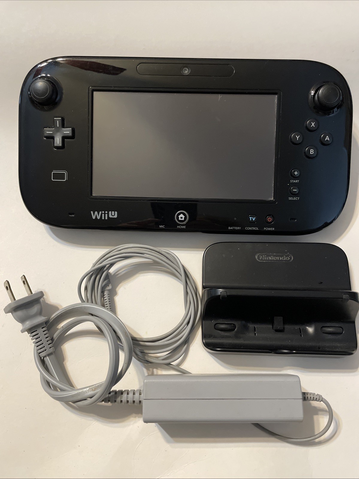 Nintendo Wii U Black GAMEPAD w/ Charger + Charging Dock Bundle WiiU