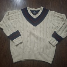 Vintage Y2K Mens Pure Stuff VNeck Tennis Cabl...