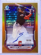 Gabriel Rodriguez 2026 Bowman cromo 1er refractor de oro automático #20/50 como nuevo