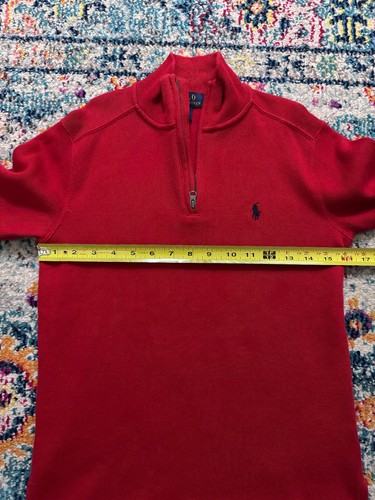 Polo Ralph Lauren Red Ribbed Estate Pullover Sweater Boy's Size Small (8) - Picture 5 of 6