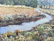 "Winter Creek" part of the Pasture Series 16x20in Original Oil on Canvas