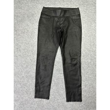 Liverpool Gia Glider Black Coated Pull On Skinny Pants Faux Leather 8/29