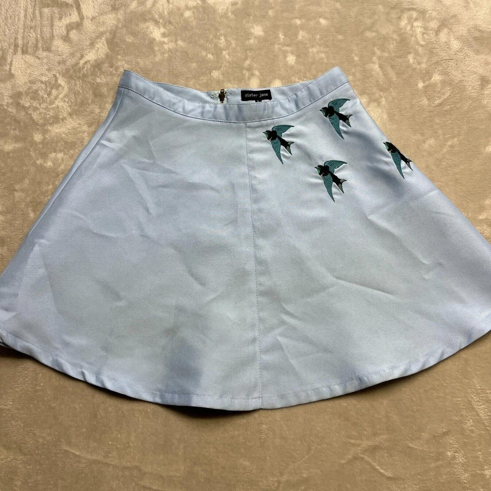 Falda para mujer Sister Jane grande azul horizonte falda corta retro usada en TV Foto 3 de 4