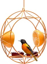 Sun Baltimore Oriole Feeder for Outdoors, Jelly and Orange Metal Bird Feeder Uni