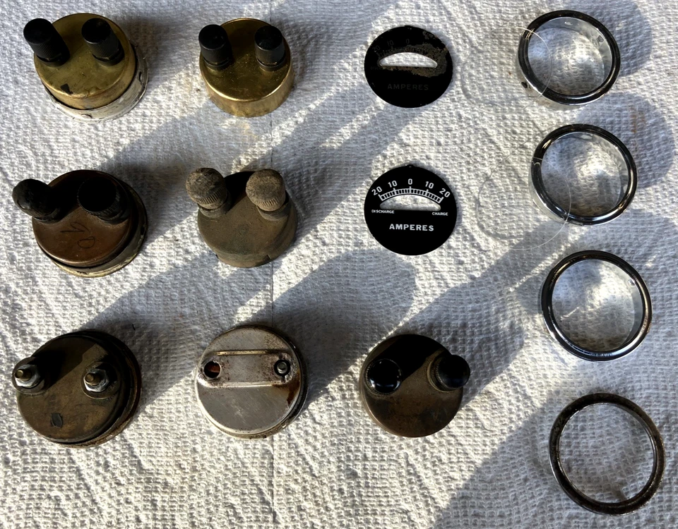 1928 1929 1930 1931 Original Ford Modelo A AMP Medidor tablero Medidores voltios para piezas Foto 2 de 4