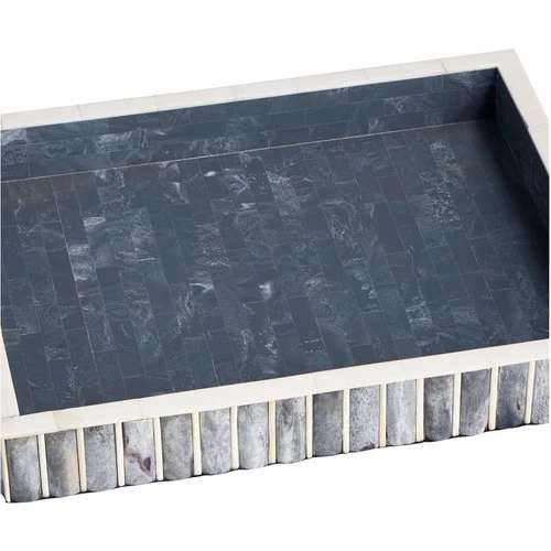 Cyan Design 11837 Lapis Blue and White Tray, Small - Picture 6 of 7