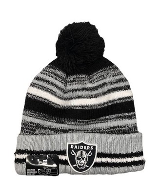 NWT NEW ERA LAS VEGAS RAIDERS SIDELINE MEN KNIT POM WINTER BEANIE CAP HAT