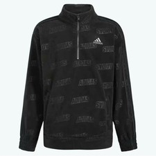 adidas Boy's Brand Love Printed 1/2 Zip Fleece Hoodie Sz XL 18/20 New 3 Stripe