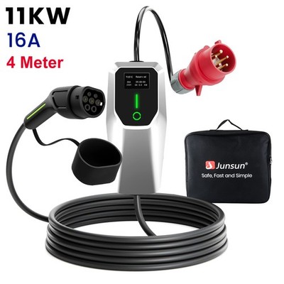 dé Mobile Wallbox 11kW 16A EV Charger mit CEE Stecker und Typ 2 with APP WIFI 4m