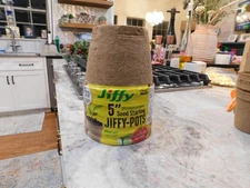 Jiffy 5" Diameter Organic Seed Starting Biodegradable Peat Pots,  6 Pack