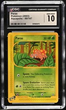 Paras 2003 Pokemon Aquapolis CGC 10 #99/147 on eBay