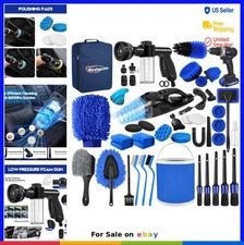 Car Detailing Kit 45 Piece Car Wash Cleaning Set Brush Vacuum Foam Gun Bucket