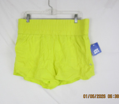 JoyLab Women's Woven High Rise Run Shorts Yellow L