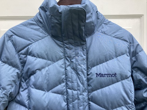 Marmot Strollbridge Jacket Womens Blue 700 Fill Down Puffer Long Size Large - Picture 2 of 8
