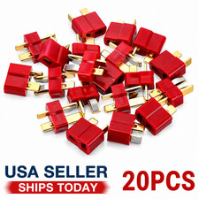 20Pcs T Plug Male  Female Connectors Deans Style For RC LiPo Battery Car Plane