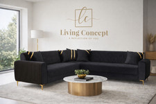 Oxford Corner Sofa 5 Seater Fabric Couch 240x240cm Modern Living Room Suite UK