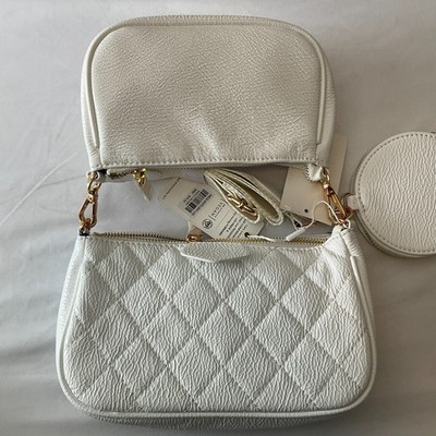 Urban Expressions Purse Handbags White Sinclair Strap Zip Vegan