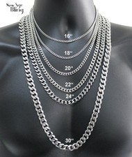 Stainless Steel 316L Chain Cuban Curb Women Men 16-36" Necklace Jew 3/5/7/9/11mm
