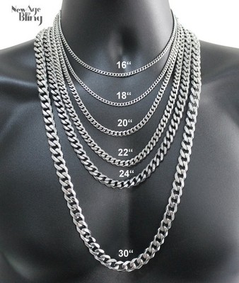 Stainless Steel 316L Chain Cuban Curb Women Men 16-36'' Necklace Jew 3/5/7/9/11mm