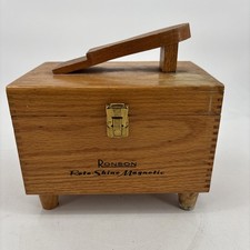 Vintage Ronson-Roto Shine Electric Shoe Polisher Wood Box Dovetail. Box only