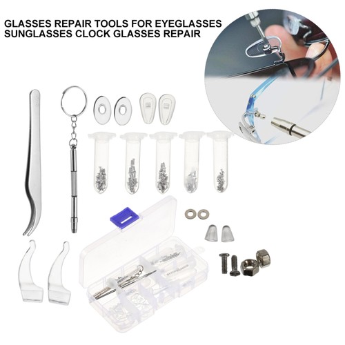 Kit de herramientas de reparación de gafas de sol Kits de gafas con tornillos Almohadillas para nariz - Imagen 5 de 12