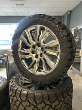 Oem 99-26 Chevy Silverado 1500 22 Silver Chrome Wheels 3312.50r22 Rt Tires Oem 99-26 Chevy Silverado 1500 22 Silver Chrome Wheels 3312.50r22 Rt Tires