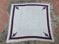 Cotton square scarf, vintage paisley border bohemian headscarf, retro accessory