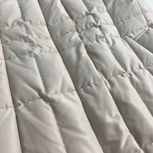 W3681 Burberry London Down Coat Quilted 2way Nova Check Rabbit Fur Beige - Picture 7 of 10